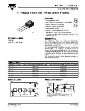 TSOP341 Datasheet PDF Vishay Semiconductors