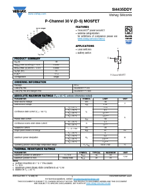 SI4435DDY-T1-E3 Datasheet PDF Vishay Semiconductors
