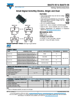 BAS70-00 Datasheet PDF Vishay Semiconductors