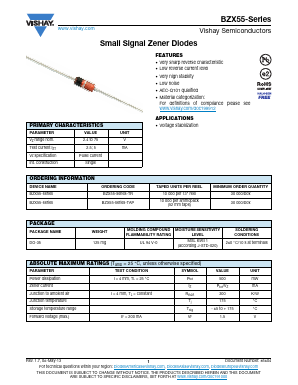 BZX55C3V6 Datasheet PDF Vishay Semiconductors