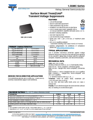 1.5SMC100A-M3/9AT Datasheet PDF Vishay Semiconductors