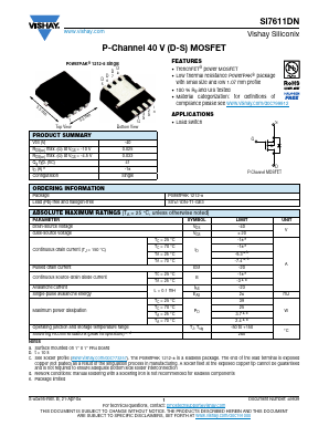 SI7611DN-T1-GE3 Datasheet PDF Vishay Semiconductors