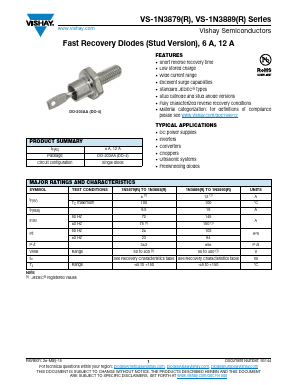 VS-1N3889R Datasheet PDF Vishay Semiconductors