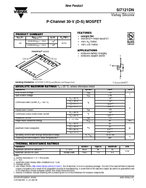 SI7121DN-T1-GE3 Datasheet PDF Vishay Semiconductors