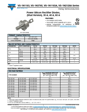 VS-1N1189 Datasheet PDF Vishay Semiconductors