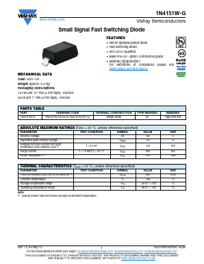 1N4151W-G Datasheet PDF Vishay Semiconductors