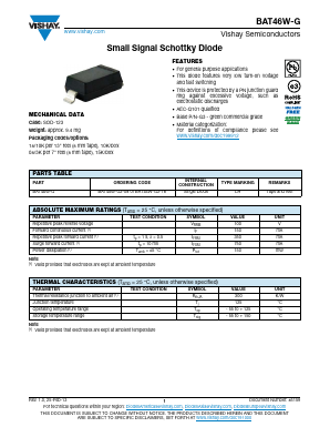 BAT46W-G3-08 Datasheet PDF Vishay Semiconductors