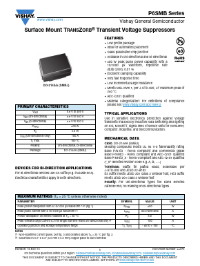 P6SMB82A Datasheet PDF Vishay Semiconductors