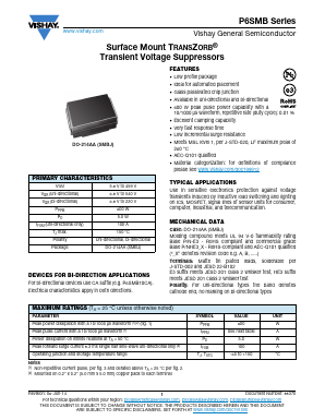P6SMB33CA Datasheet PDF Vishay Semiconductors