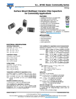 VJ0603Y153KXAAT Datasheet PDF Vishay Semiconductors