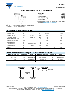 XT9S20ANA9M216 Datasheet PDF Vishay Semiconductors