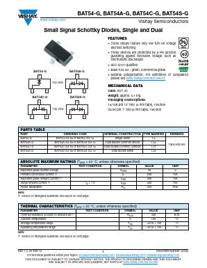 BAT54-G3-18 Datasheet PDF Vishay Semiconductors
