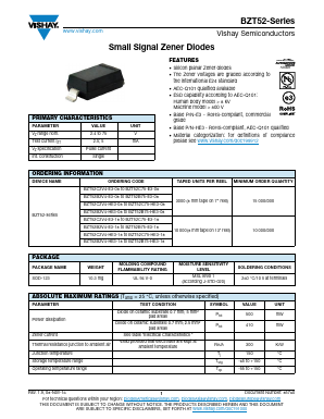 BZT52B2V4 Datasheet PDF Vishay Semiconductors