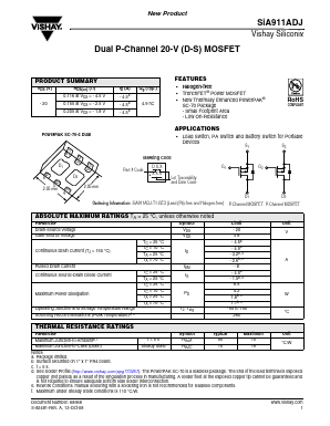 SIA911ADJ-T1-GE3 Datasheet PDF Vishay Semiconductors