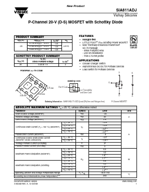 SIA811ADJ Datasheet PDF Vishay Semiconductors