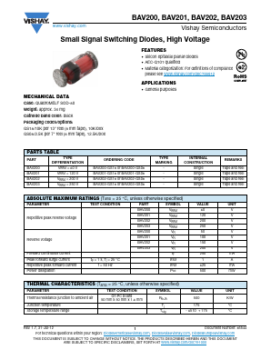 BAV201-GS18 Datasheet PDF Vishay Semiconductors