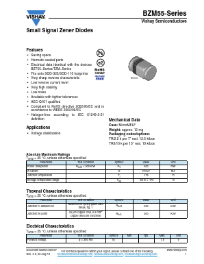 BZM55C20-TR Datasheet PDF Vishay Semiconductors