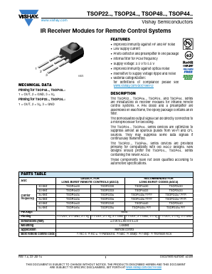 TSOP2433 Datasheet PDF Vishay Semiconductors