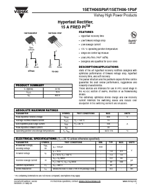 15ETH06-1 Datasheet PDF Vishay Semiconductors