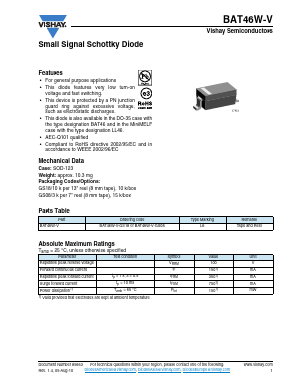BAT46W-V Datasheet PDF Vishay Semiconductors