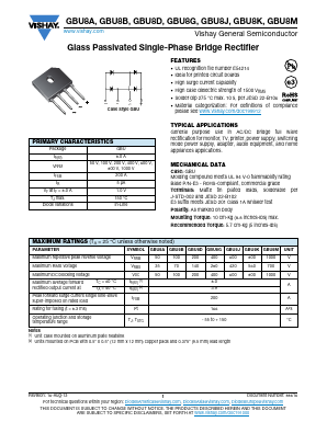 GBU8A Datasheet PDF Vishay Semiconductors
