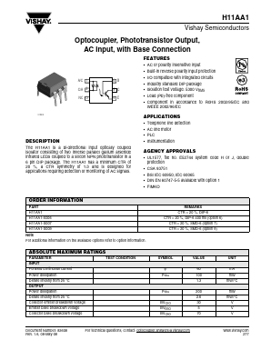 H11AA1 Datasheet PDF Vishay Semiconductors