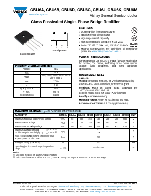 GBU6A Datasheet PDF Vishay Semiconductors