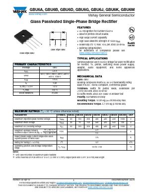 GBU6A Datasheet PDF Vishay Semiconductors