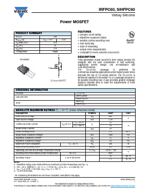 SIHFPC60-E3 Datasheet PDF Vishay Semiconductors