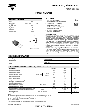 SIHFPC60LC-E3 Datasheet PDF Vishay Semiconductors