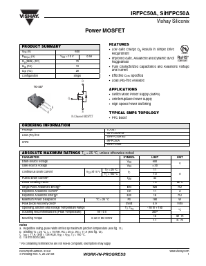 IRFPC50APBF Datasheet PDF Vishay Semiconductors