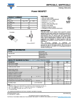 IRFPC50LC Datasheet PDF Vishay Semiconductors