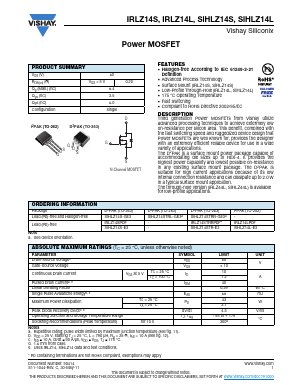 SIHLZ14S-E3 Datasheet PDF Vishay Semiconductors