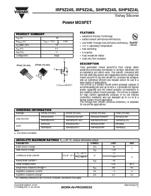 SIHF9Z24STL-E3 Datasheet PDF Vishay Semiconductors