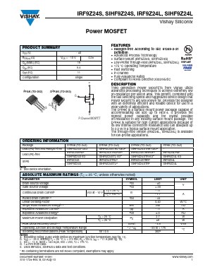 SIHF9Z24STR-E3 Datasheet PDF Vishay Semiconductors