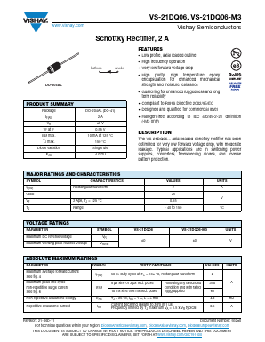 VS-21DQ06TR Datasheet PDF Vishay Semiconductors