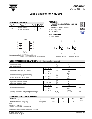 SI4904DY Datasheet PDF Vishay Semiconductors