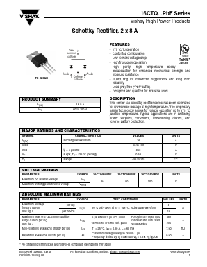 16CTQ080 Datasheet PDF Vishay Semiconductors