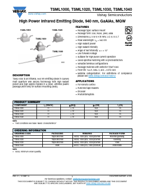 TSML1020 Datasheet PDF Vishay Semiconductors