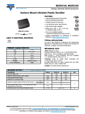 MURS160-E3/52T Datasheet PDF Vishay Semiconductors