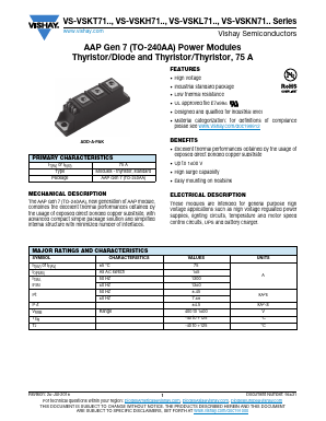 VS-VSKT71-06 Datasheet PDF Vishay Semiconductors