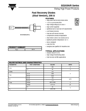 SD203R Datasheet PDF Vishay Semiconductors