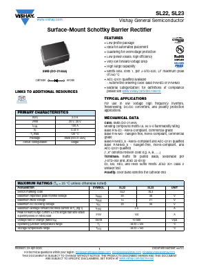SL23-M3/52T Datasheet PDF Vishay Semiconductors