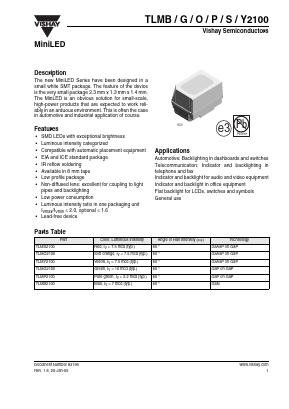 TLMY2100 Datasheet PDF Vishay Semiconductors