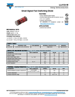 LL4154-M-08 Datasheet PDF Vishay Semiconductors