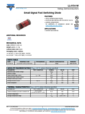 LL4154-M-18 Datasheet PDF Vishay Semiconductors