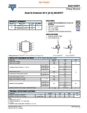 SI4214DDY Datasheet PDF Vishay Semiconductors