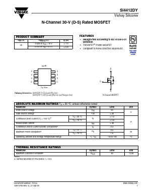 SI4412DY Datasheet PDF Vishay Semiconductors
