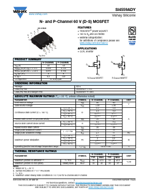 SI4559ADY-T1-GE3 Datasheet PDF Vishay Semiconductors