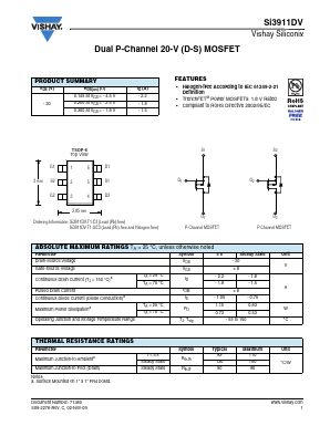 SI3911DV Datasheet PDF Vishay Semiconductors
